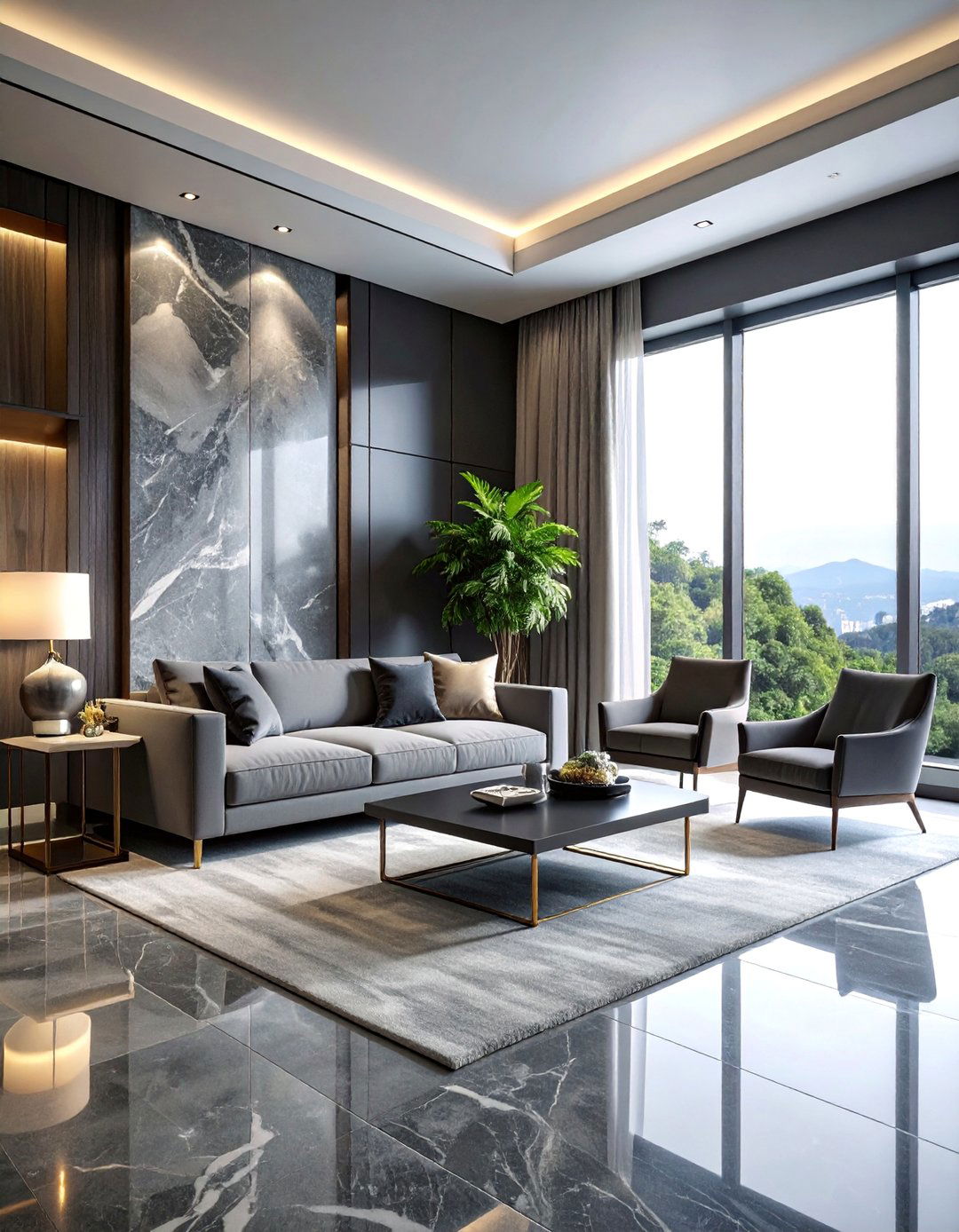 Monochromatic Penthouse with Textural Interest - 25 Penthouse Design Ideas
