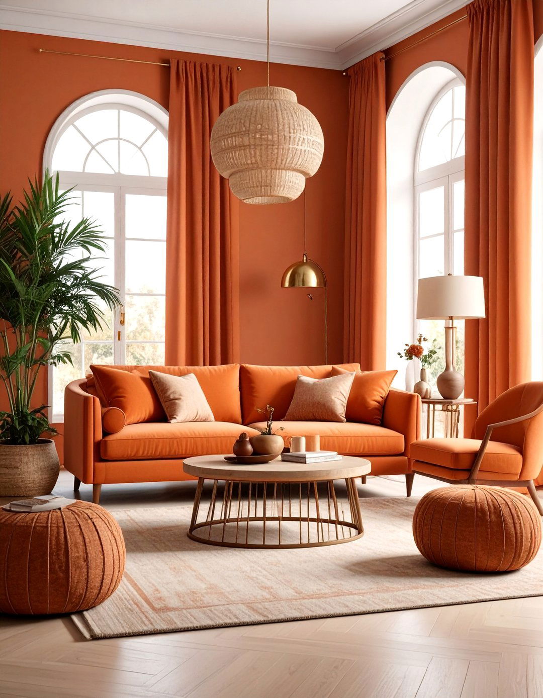 Monochromatic Terracotta Living Room Design - 25 terracotta living room ideas