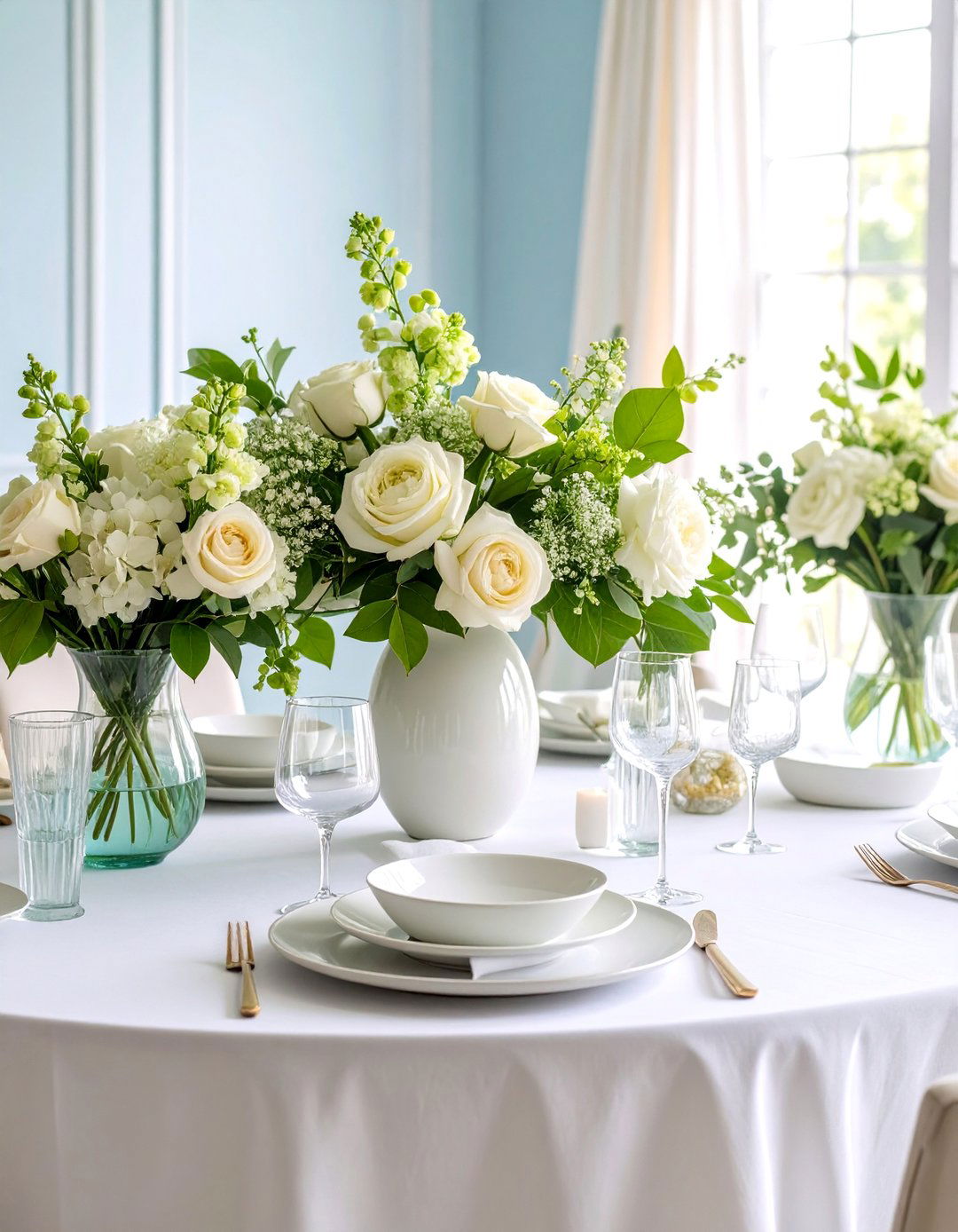 Monochromatic White Centerpiece - 25 Flower Centerpiece Ideas