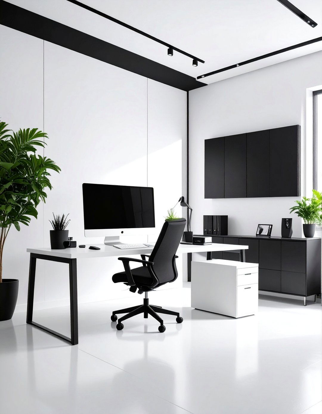 Monochrome Black and White Professional Theme - 25 Home Office Background Ideas