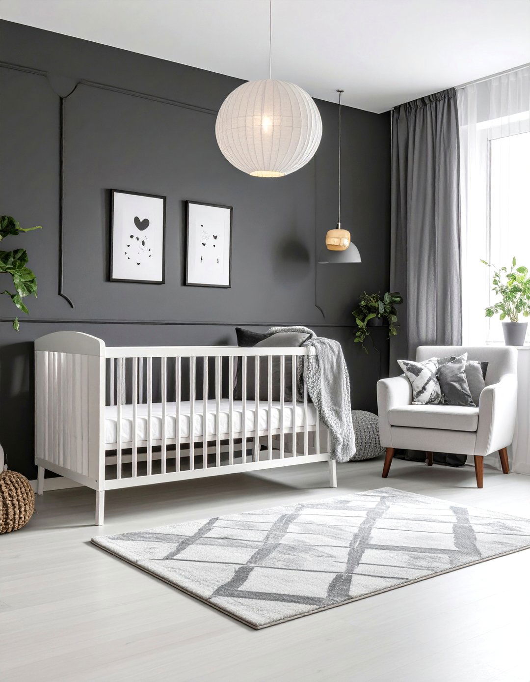 Monochrome Elegance Nursery with Black White and Gray Sophistication - 25 Neutral Nursery Ideas