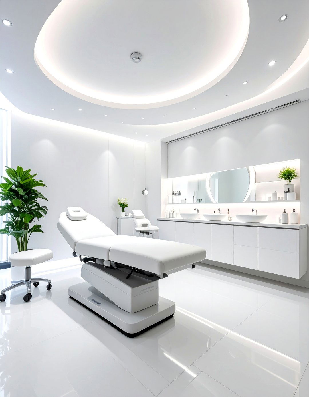 Monochrome Esthetician Room with Black and White Contrast - 25 Esthetician Room Ideas