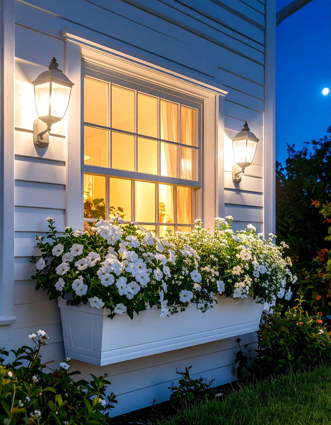 Monochrome White Window Box Elegance - 25 window box ideas