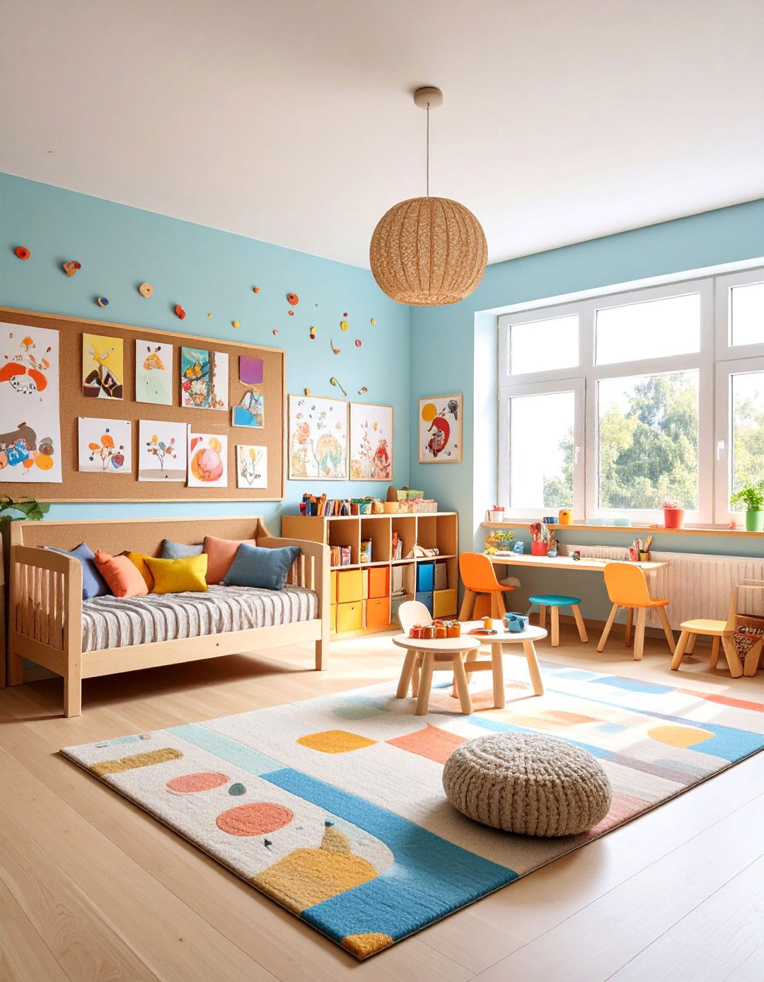 Montessori Nursery with Art Display Wall - 25 montessori nursery ideas