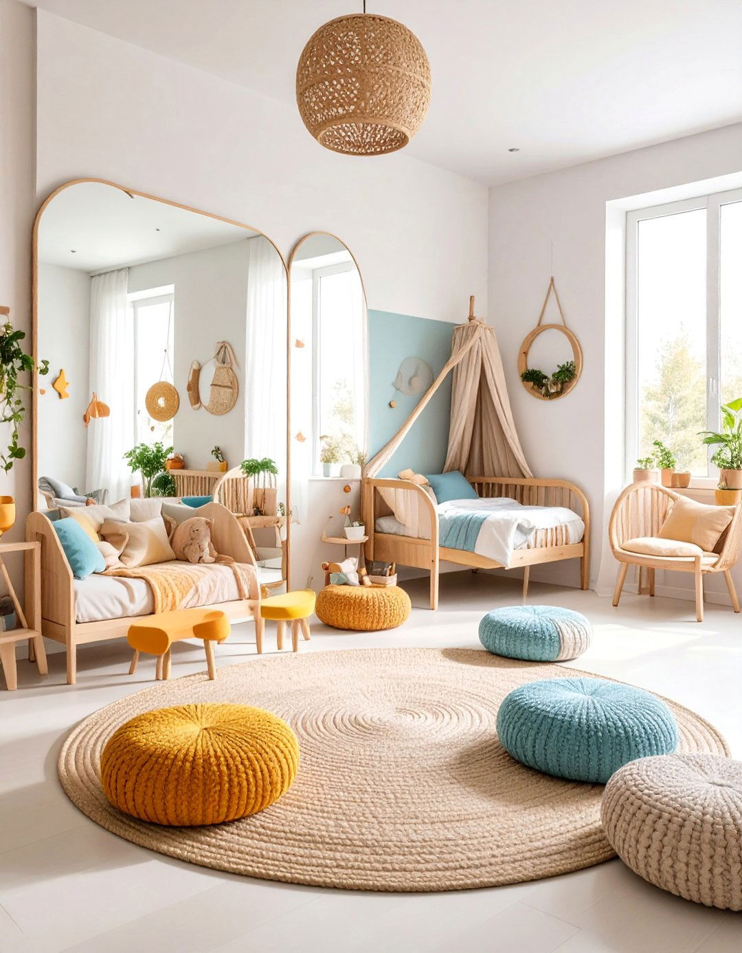 Montessori Nursery with Child Height Mirror Wall - 25 montessori nursery ideas