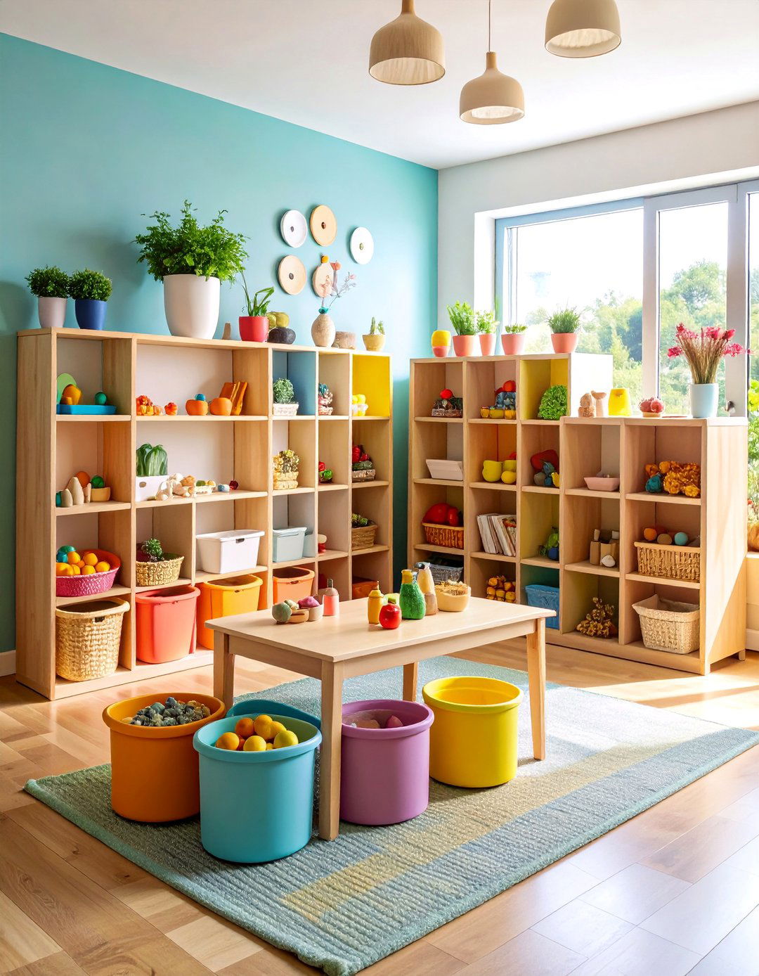Montessori Nursery with Sensory Exploration Station - 25 montessori nursery ideas
