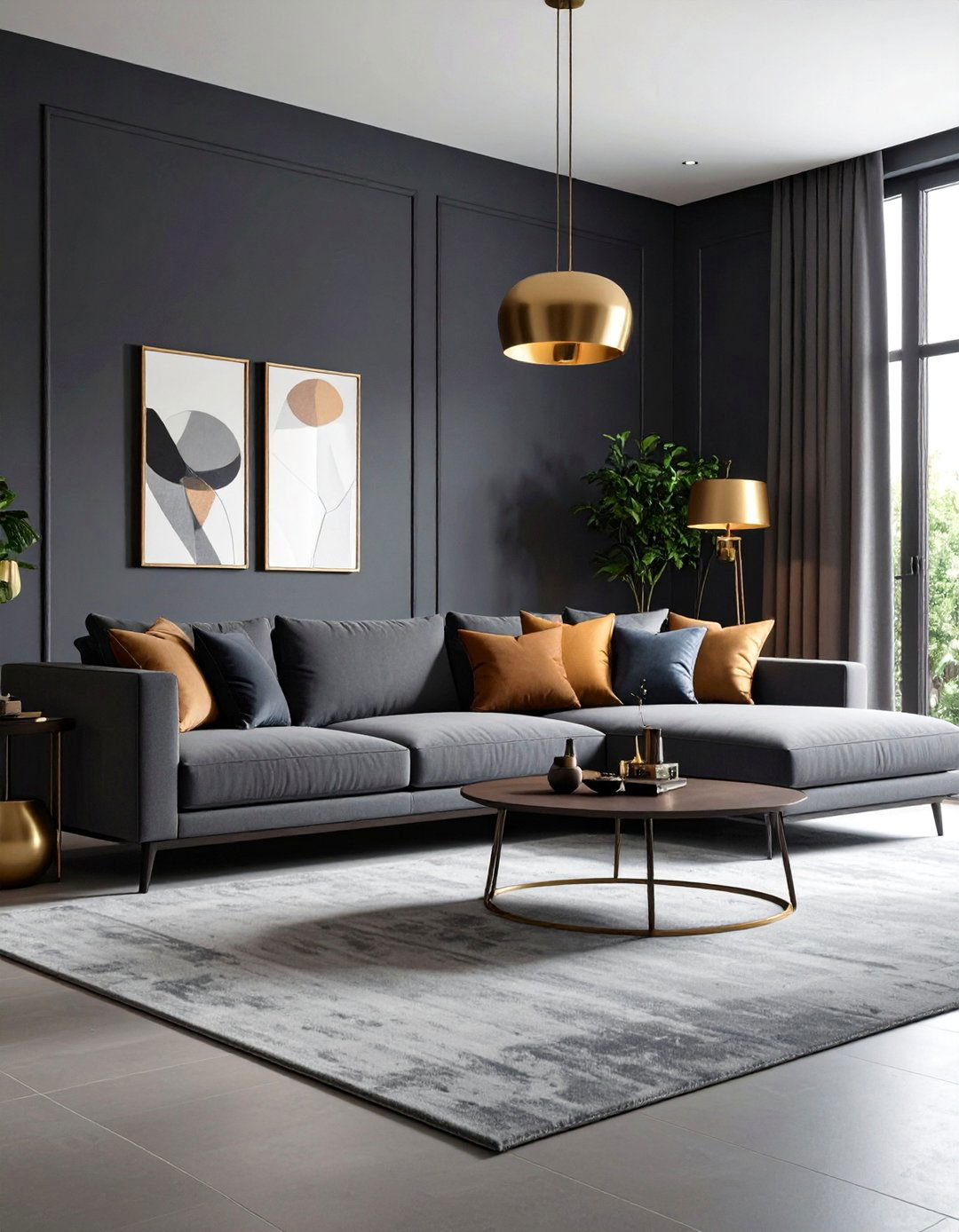 Moody Gray Sectional Living Room - 25 Moody Living Room Ideas