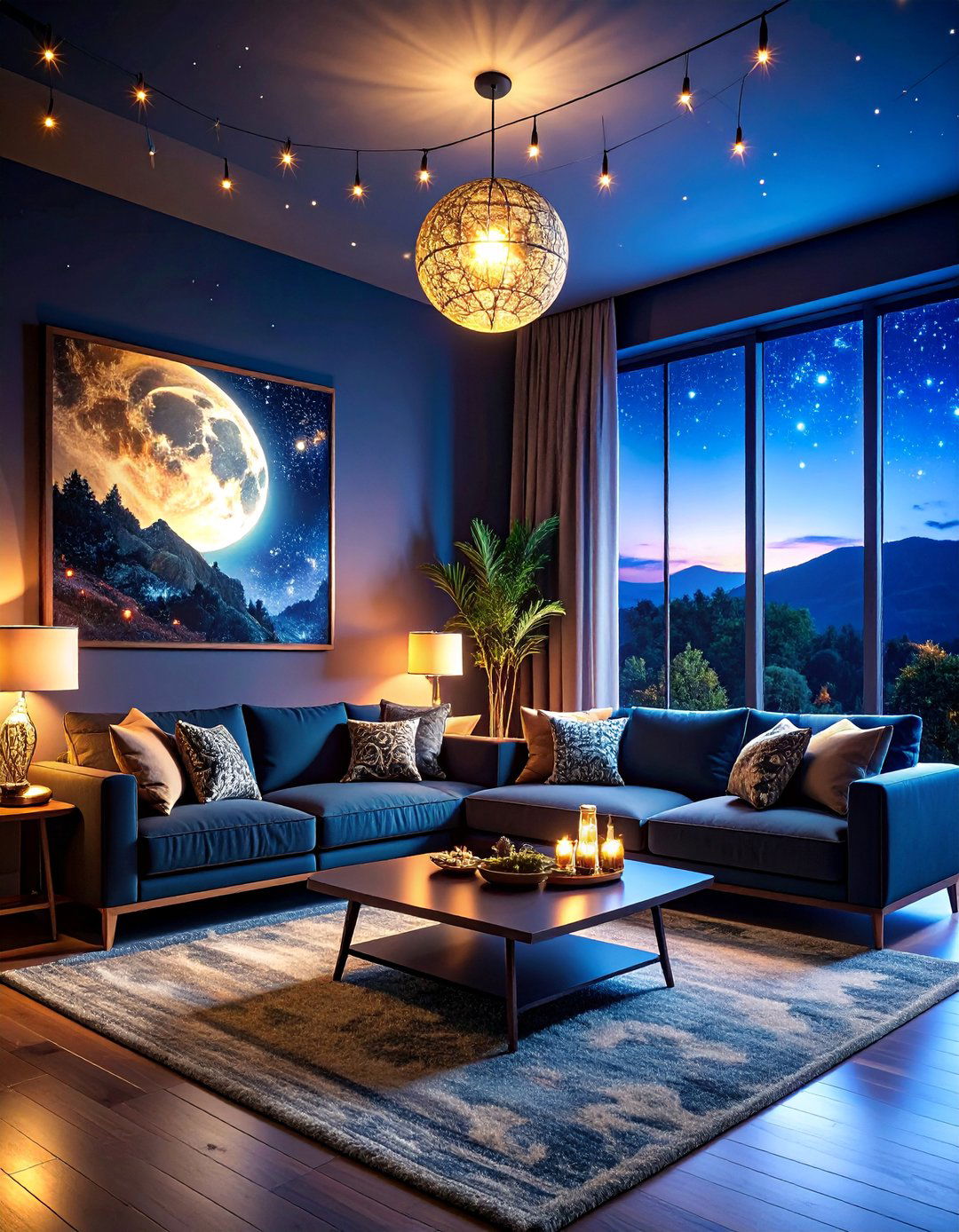 Moonlight Bohemian Living Room with Celestial Magic - 25 Gypsy Bohemian Living Room Ideas