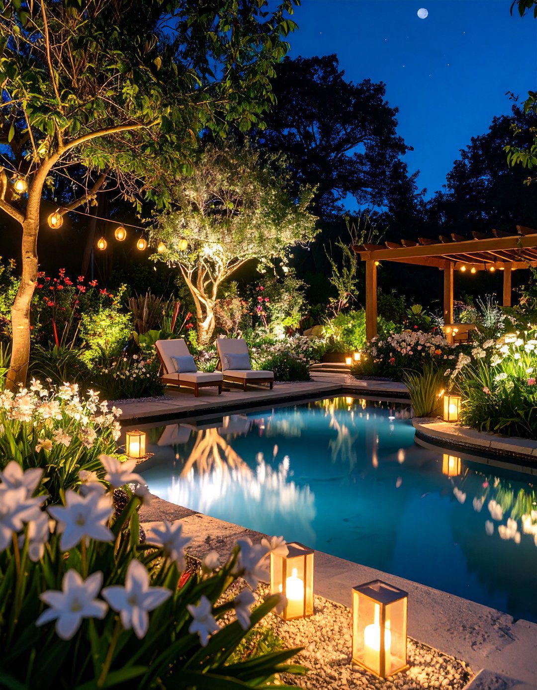 Moonlight Garden Evening Paradise - 25 Garden Decor Ideas