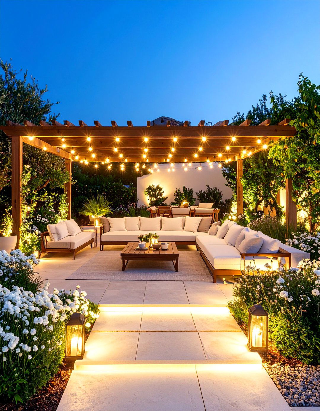 Moonlight Garden Evening Sanctuary - 25 Mediterranean Garden Ideas