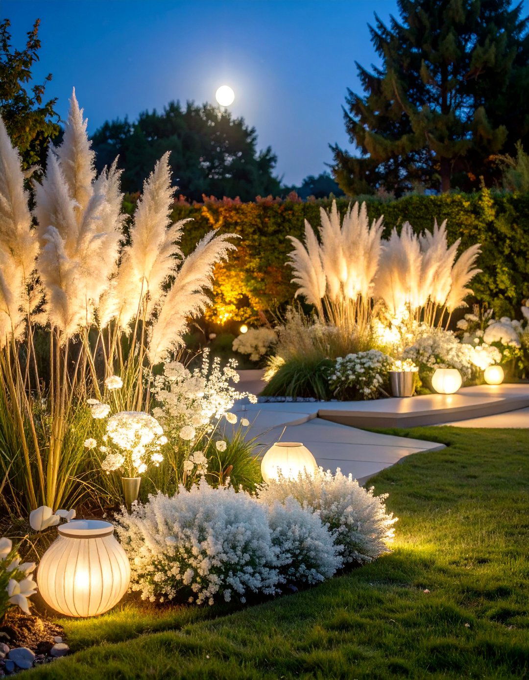 Moonlight Garden Silver Display - 25 Potted Plant Arrangement Ideas