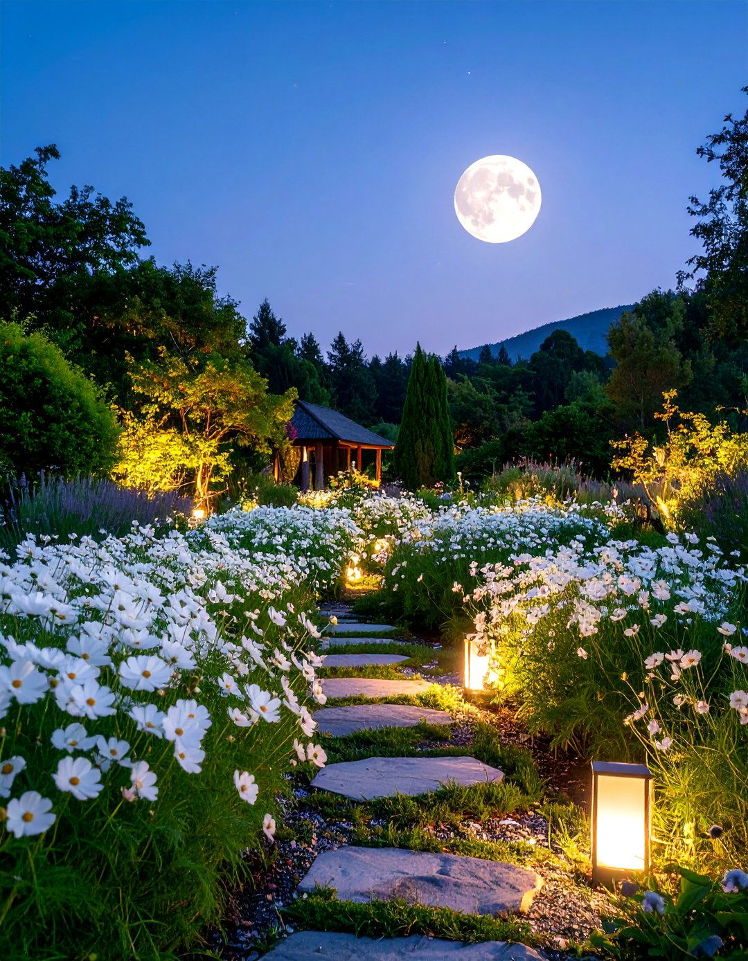 Moonlight White Wildflower Garden - 25 Wildflower Garden Ideas