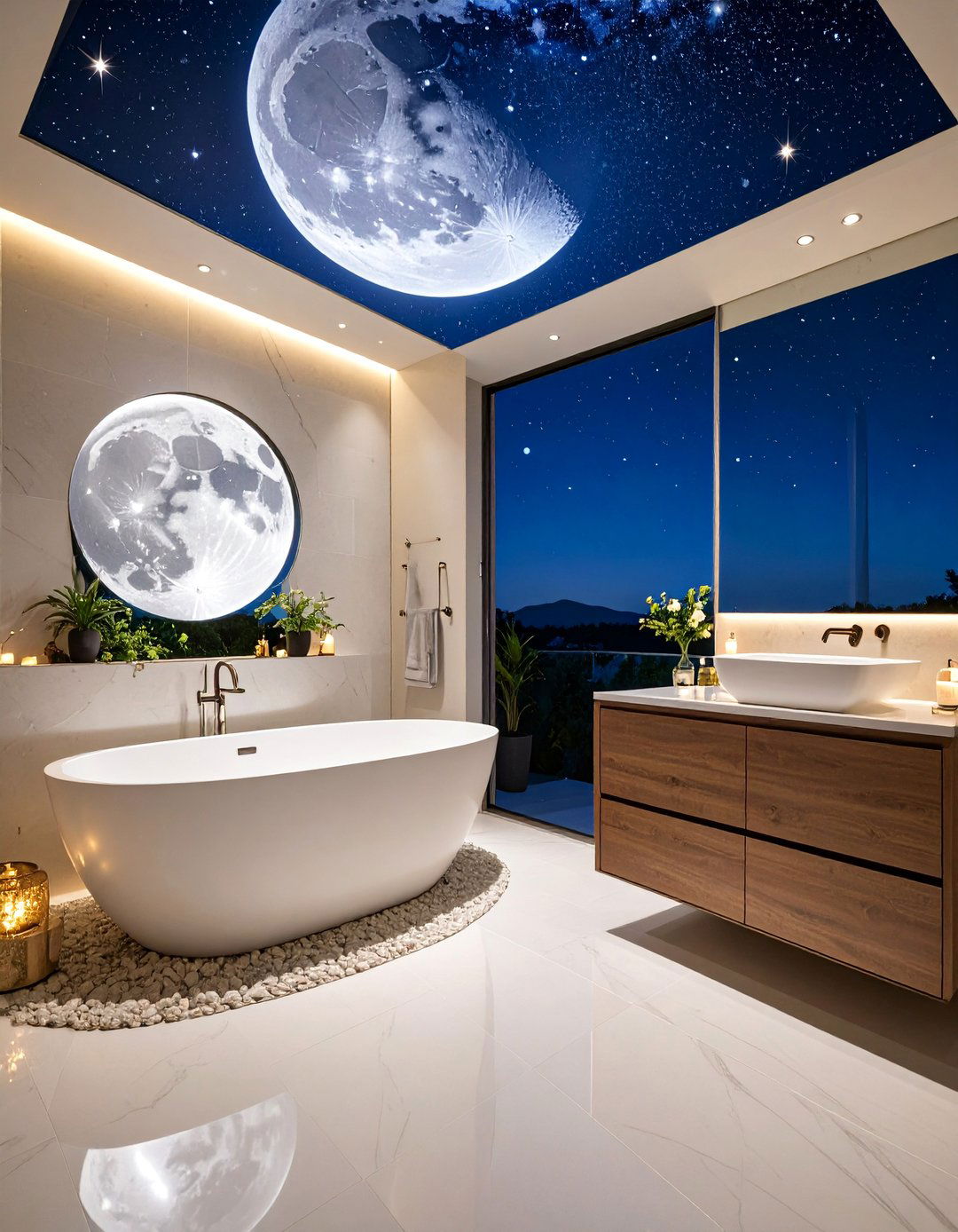 Moonscape and Celestial Art with Cosmic Themes - 25 Bathroom Art Ideas