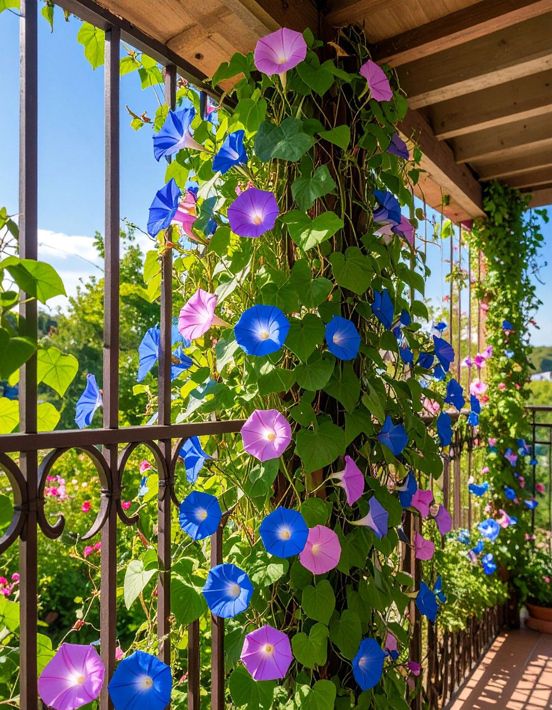 Morning Glory Magic with Climbing Trumpet Flowers - 25 Flowering Plants for Balcony