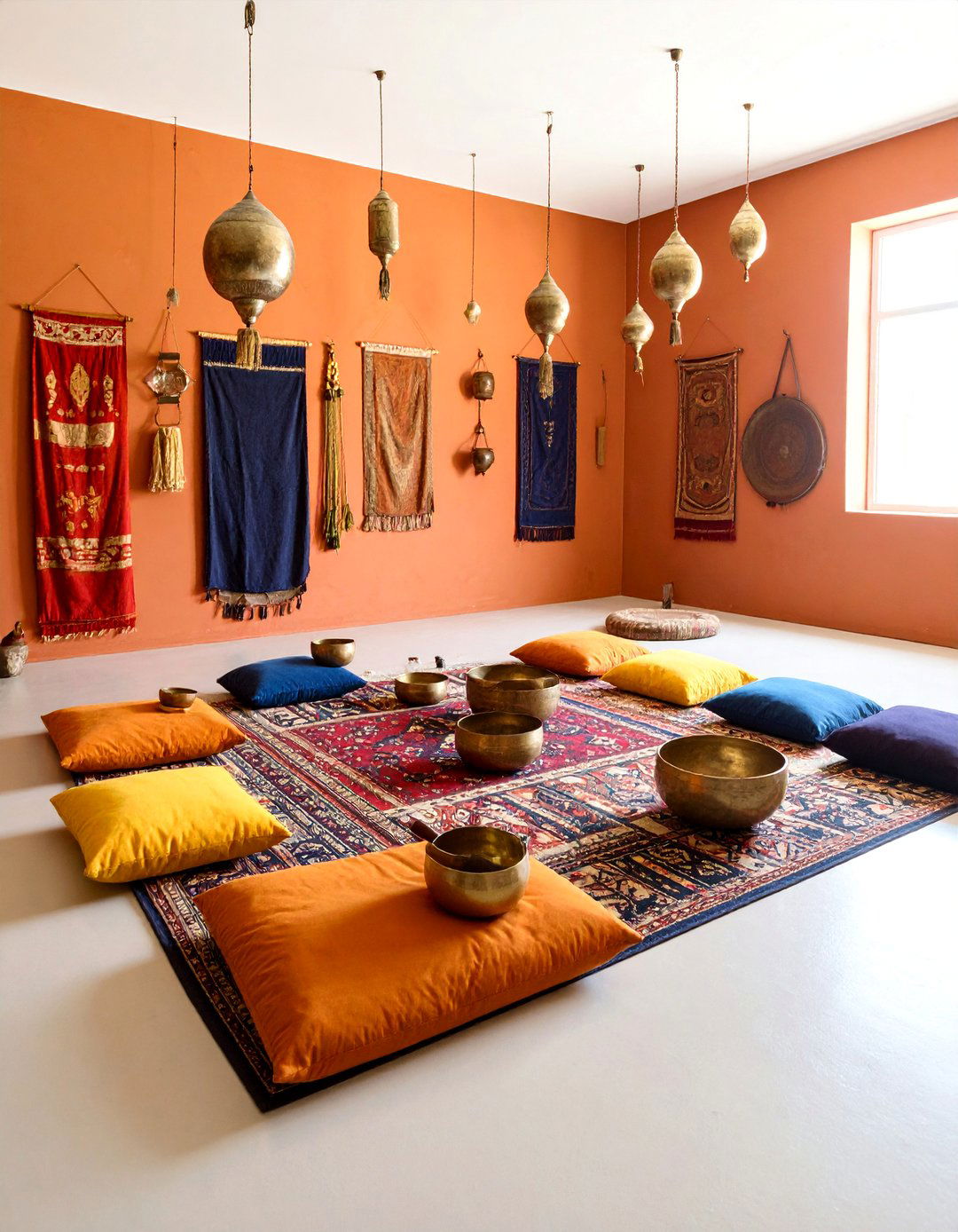 Moroccan Desert Meditation Room with Warm Earth Tones - 25 Boho Meditation Room Ideas