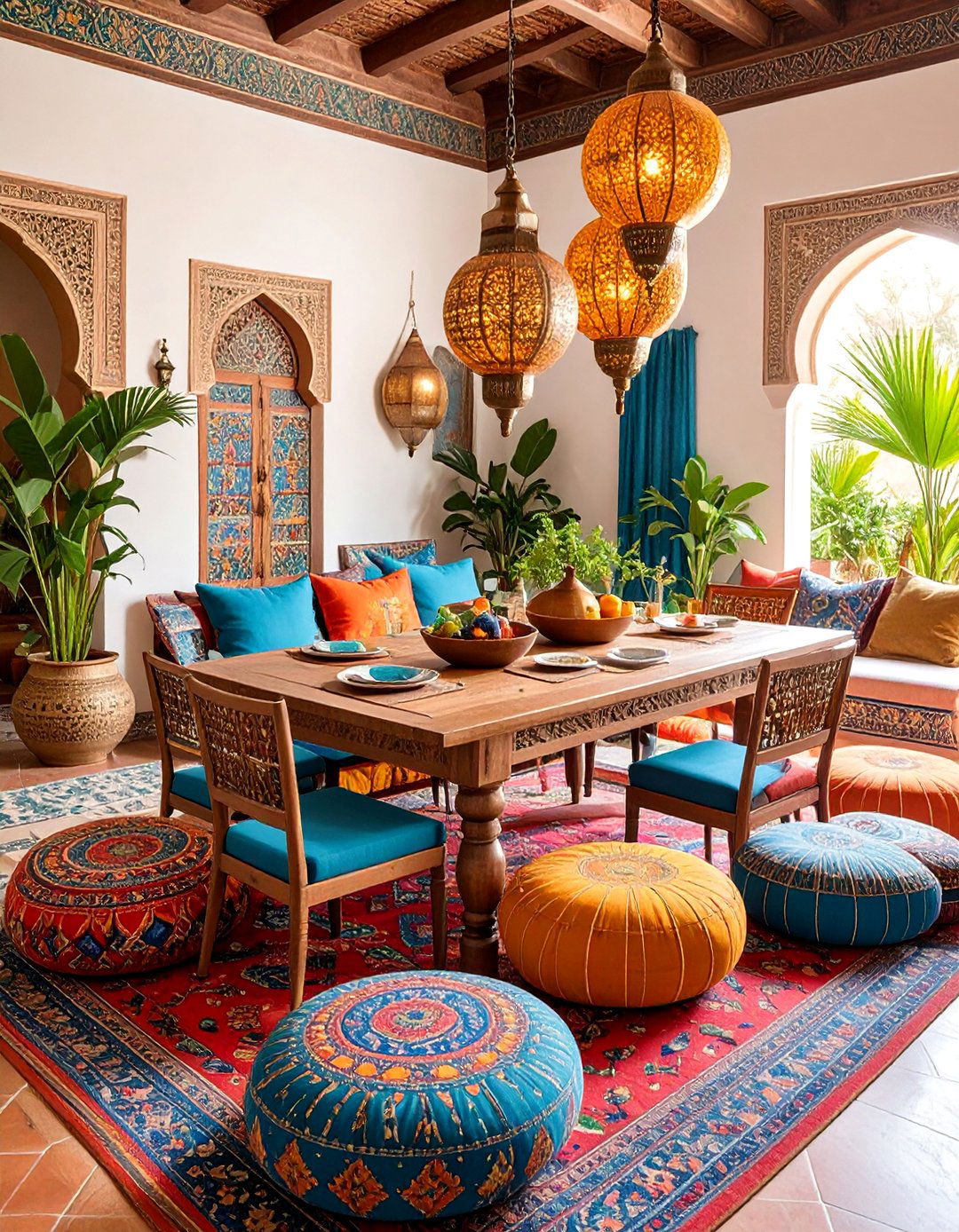 Moroccan Dining Room with Intricate Patterns - 25 Dining Room Design Ideas