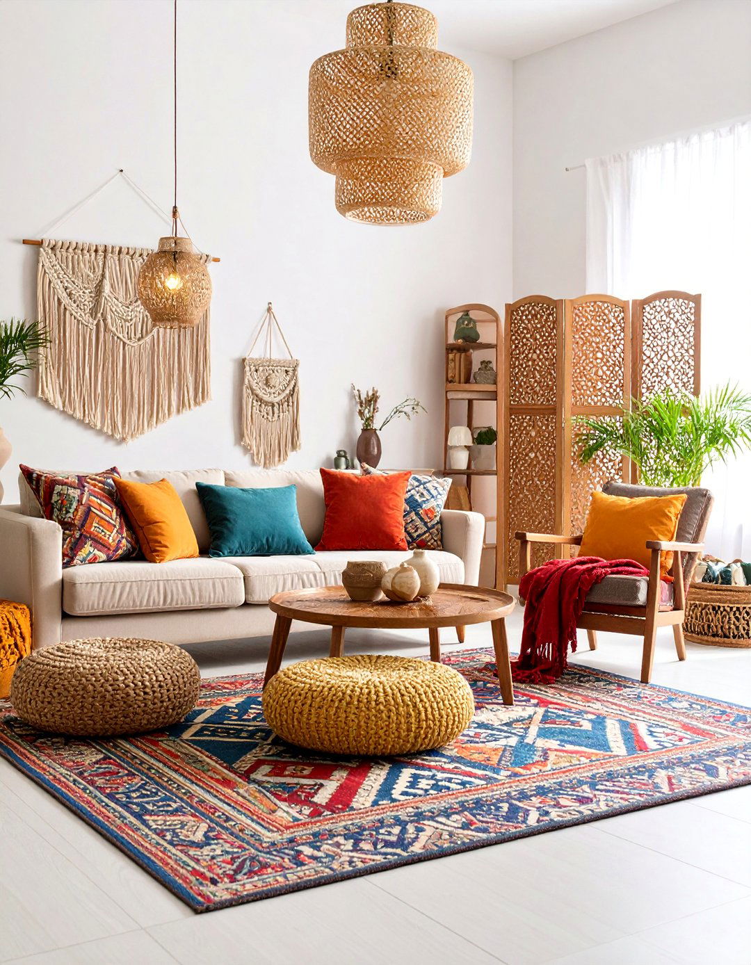 Moroccan Geometric Pattern Living Room - 25 Bohemian Moroccan Living Room Ideas