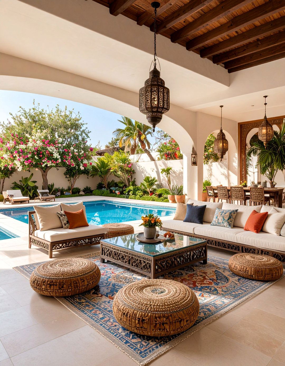 Moroccan Inspired California Room with Rich Colors - 25 California Room Design Ideas