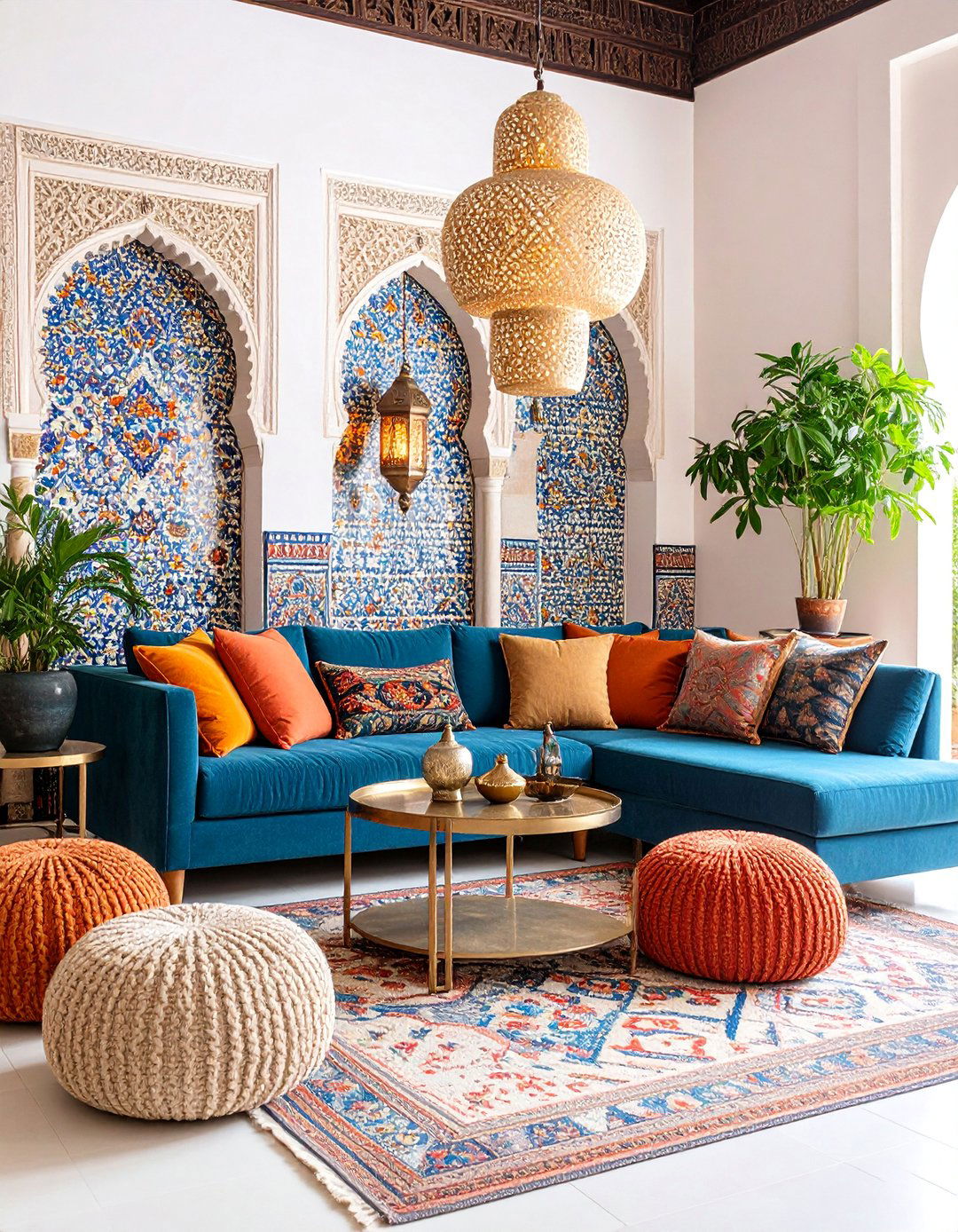 Moroccan Inspired Eclectic Living Room with Modern Elements - 25 Eclectic Living Room Ideas