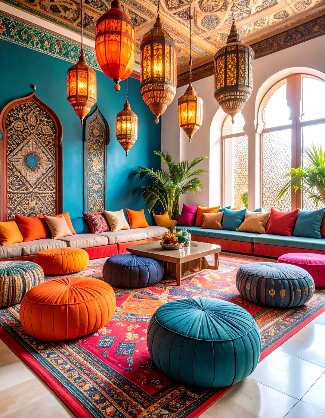 Moroccan Inspired Floor Seating Salon - 25 Floor Seating Ideas