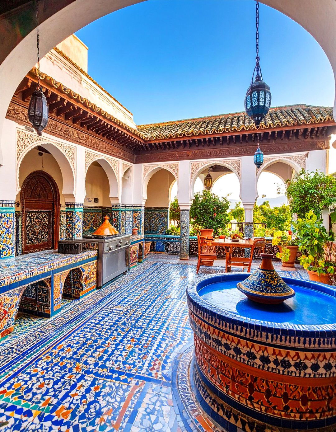 Moroccan Inspired Lanai Kitchen with Mosaic Tiles - 25 Lanai Kitchen Ideas