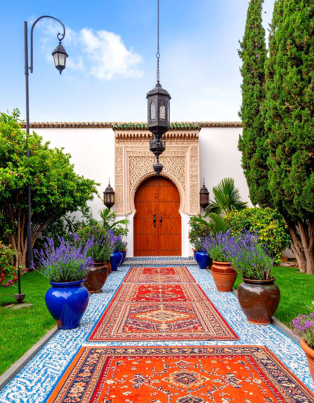 Moroccan Inspired Lantern Garden - 25 Summer Front Door Decor Ideas