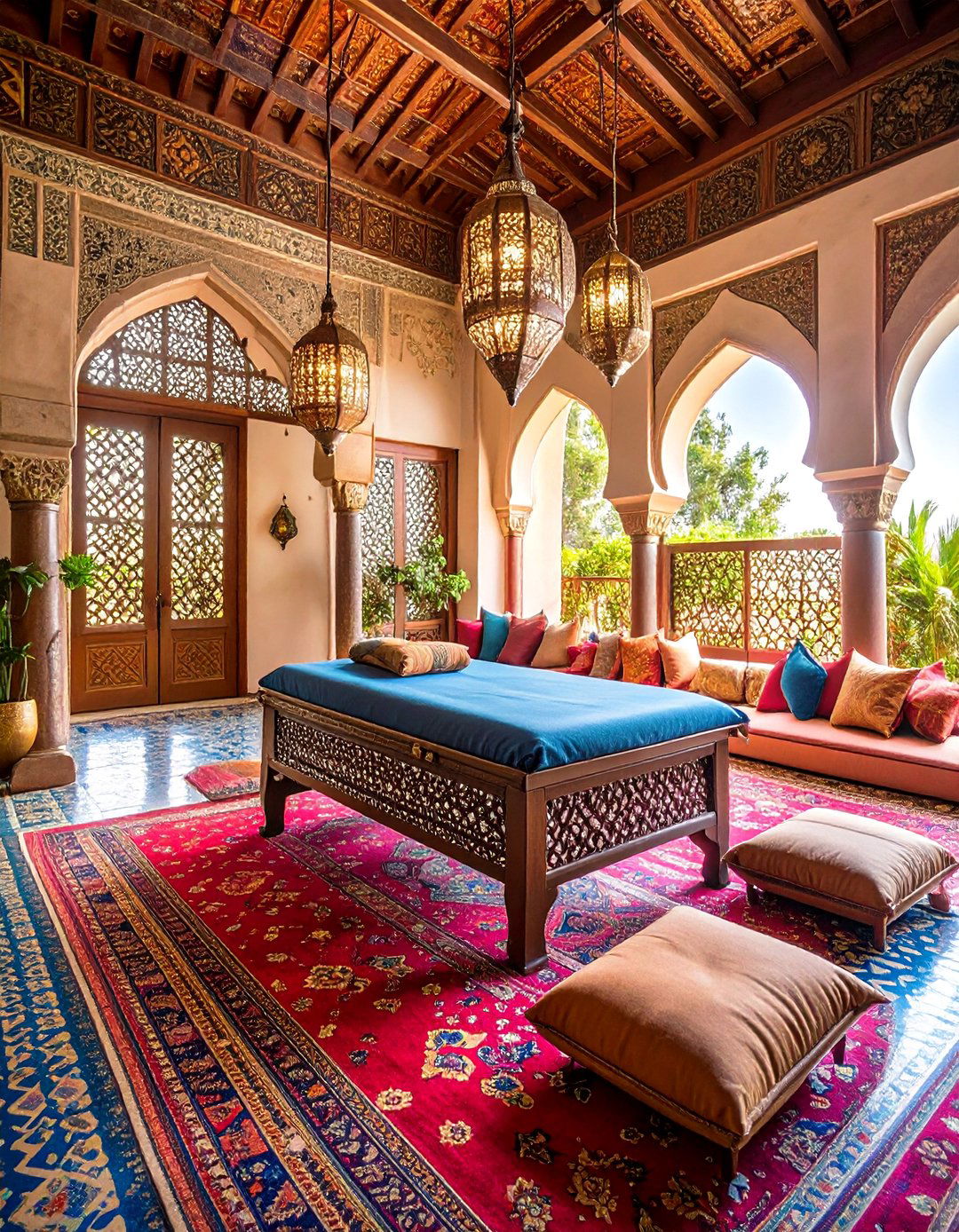 Moroccan Inspired Massage Room with Exotic Luxury - 25 Massage Room Setup Ideas