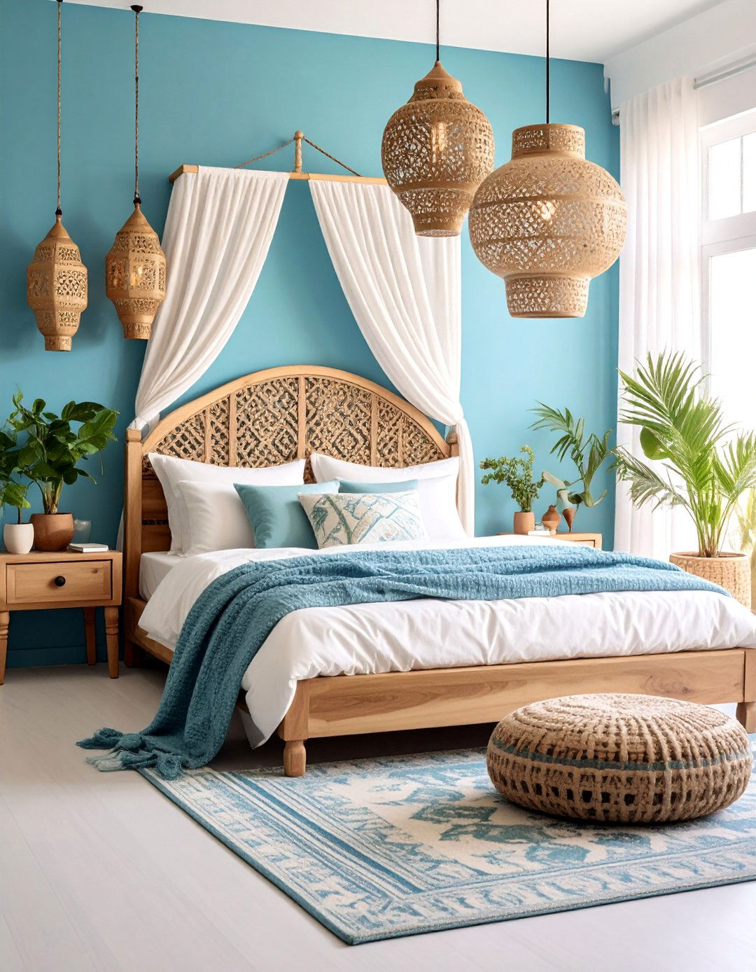 Moroccan Inspired Sky Blue Escape - 25 Sky Blue Bedroom Ideas