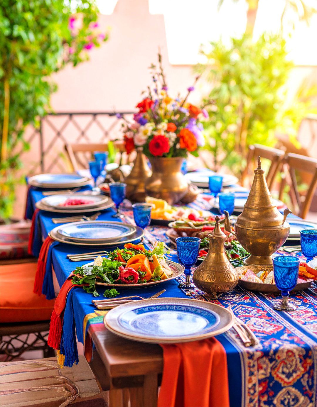 Moroccan Inspired Tablescape with Rich Jewel Tones - 25 Tablescape Ideas