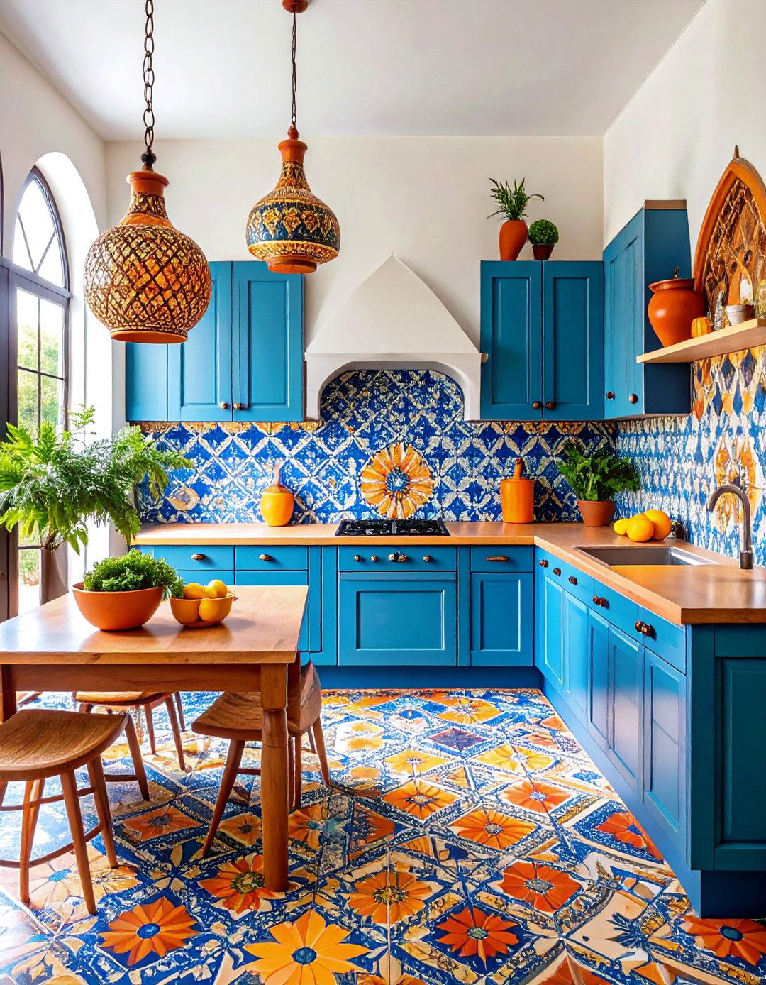 Moroccan Inspired Tile Accent Wall - 25 Kitchen Wall Decor Ideas