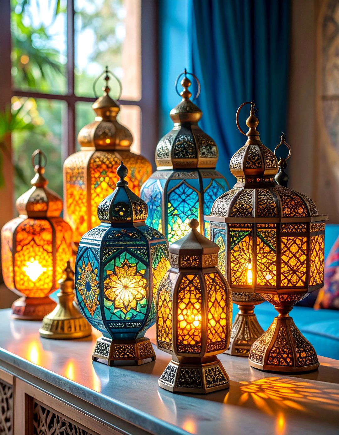 Moroccan Lantern Display with Intricate Metalwork - 25 Fireplace Mantel Lighting Ideas