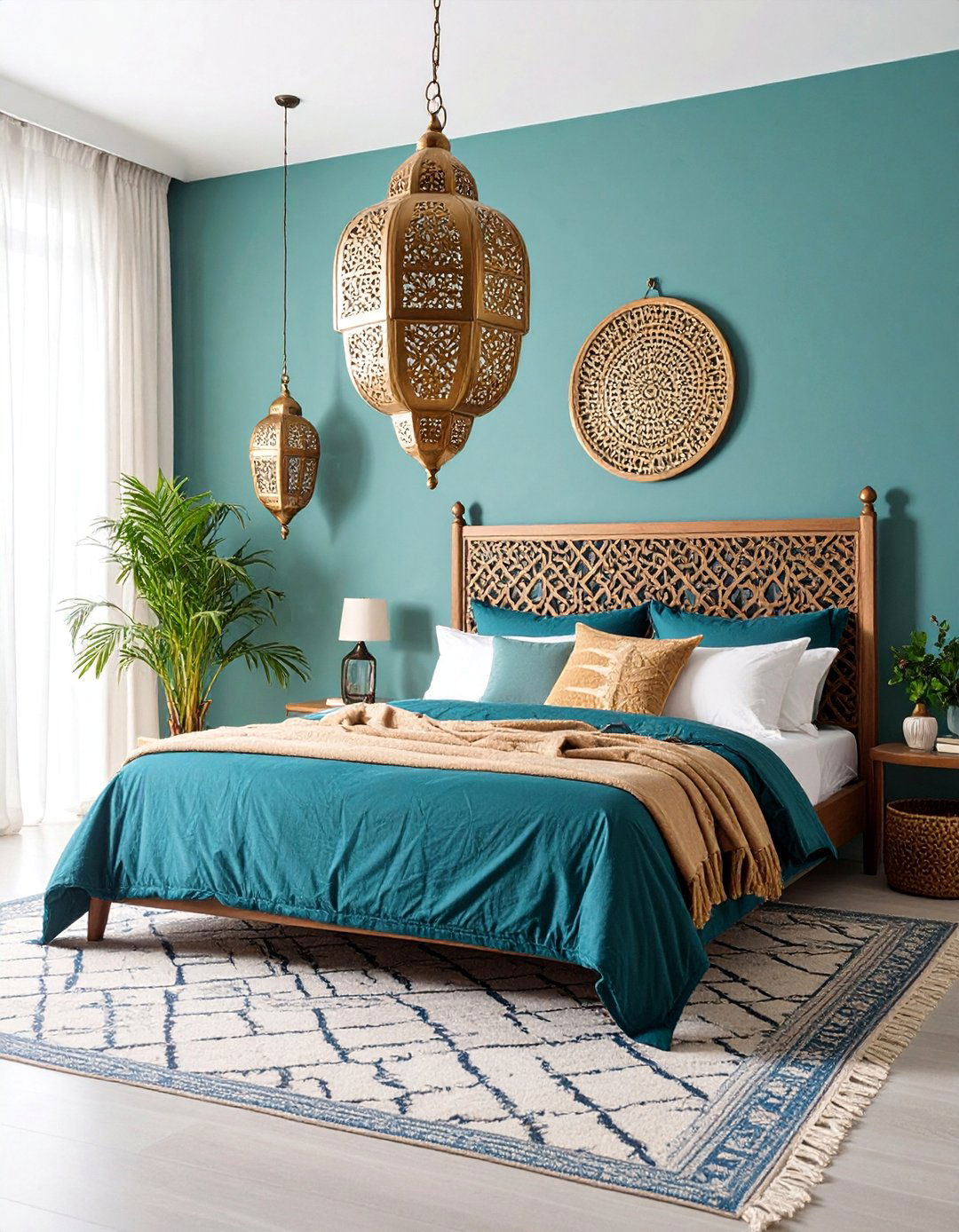 Moroccan Lantern Style Chandelier with Intricate Metalwork - 25 Bedroom Chandelier Ideas