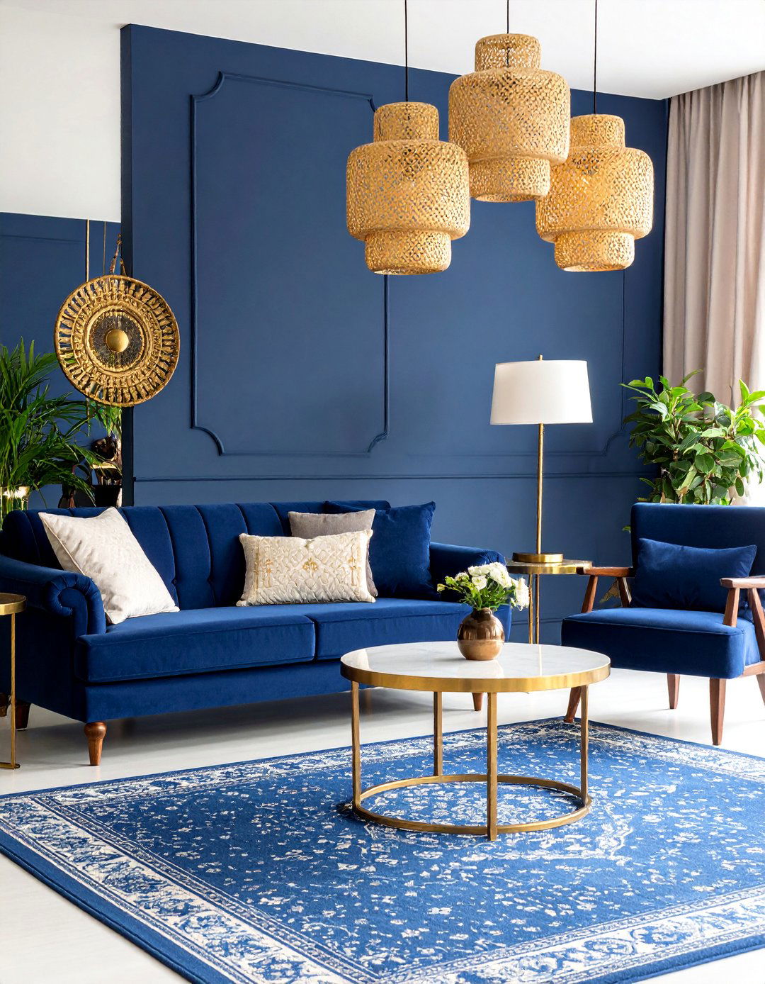 Moroccan Midnight Blue Living Room - 25 Bohemian Moroccan Living Room Ideas