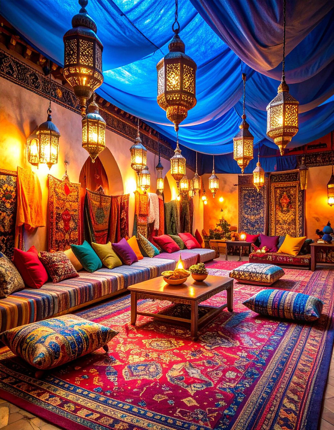 Moroccan Night with Jewel Tones and Lanterns - 25 Party Decoration Ideas