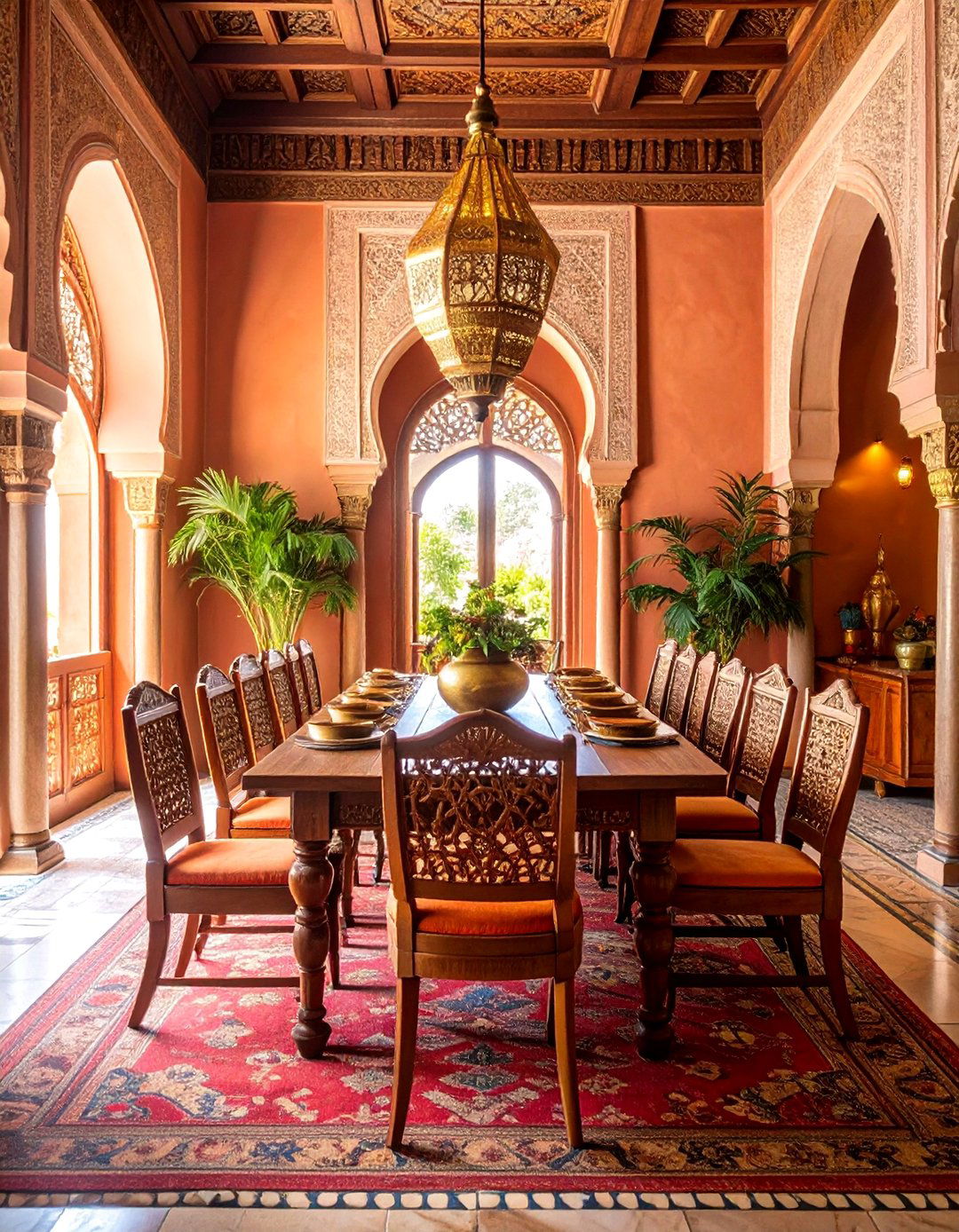 Moroccan Riad Dining Room with Carved Details - 25 Mediterranean Interior Design Ideas