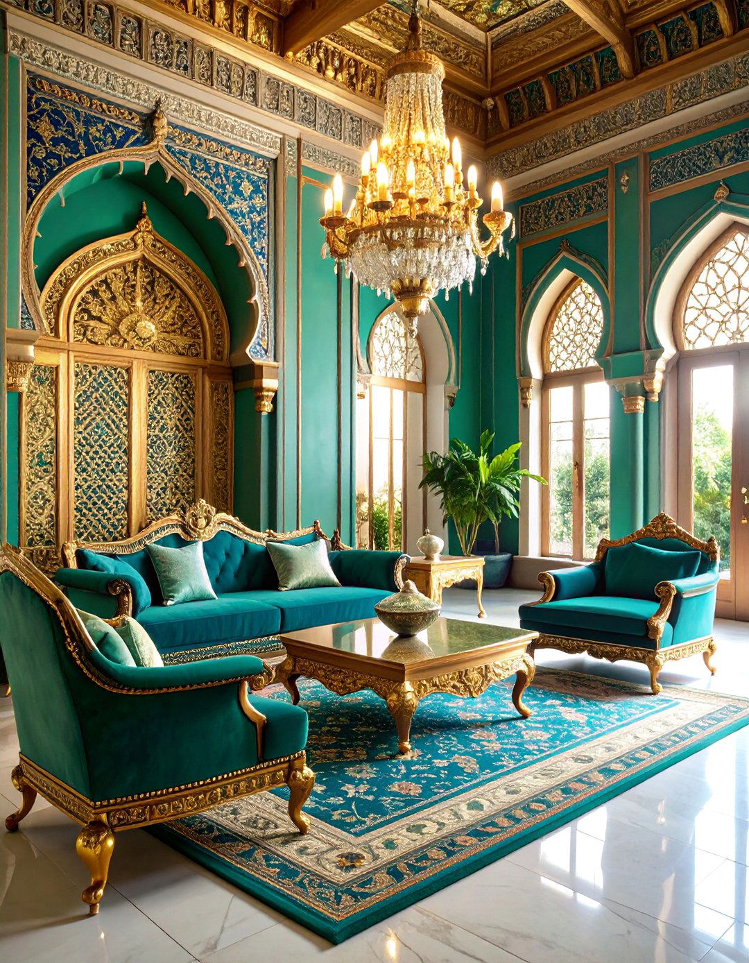 Moroccan Royal with Rich Jewel Tones - 25 Royal Living Room Design Ideas
