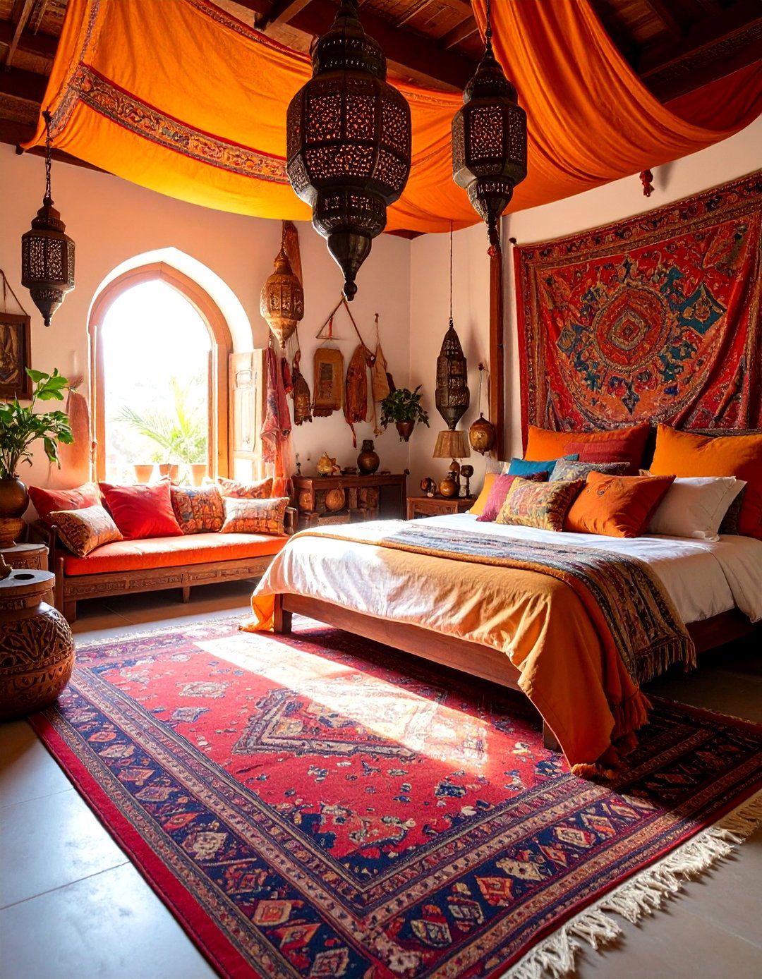 Moroccan Spice Market Bedroom - 25 Boho Burnt Orange Bedroom Ideas