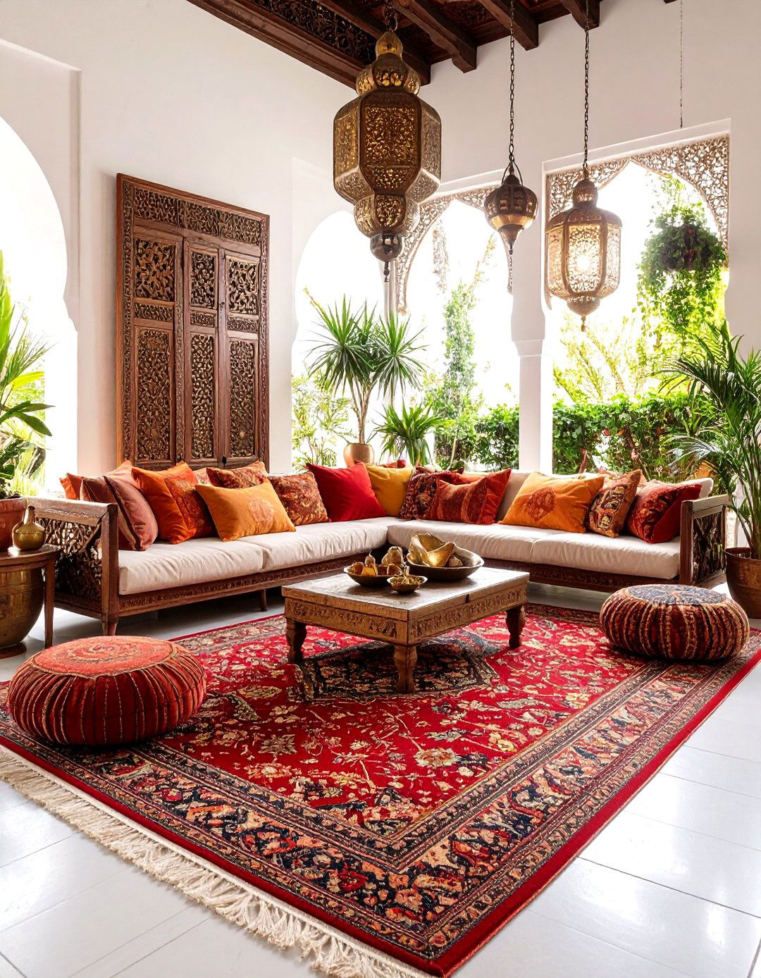 Moroccan Spice Market Lounge - 25 Colorful Boho Living Room Ideas
