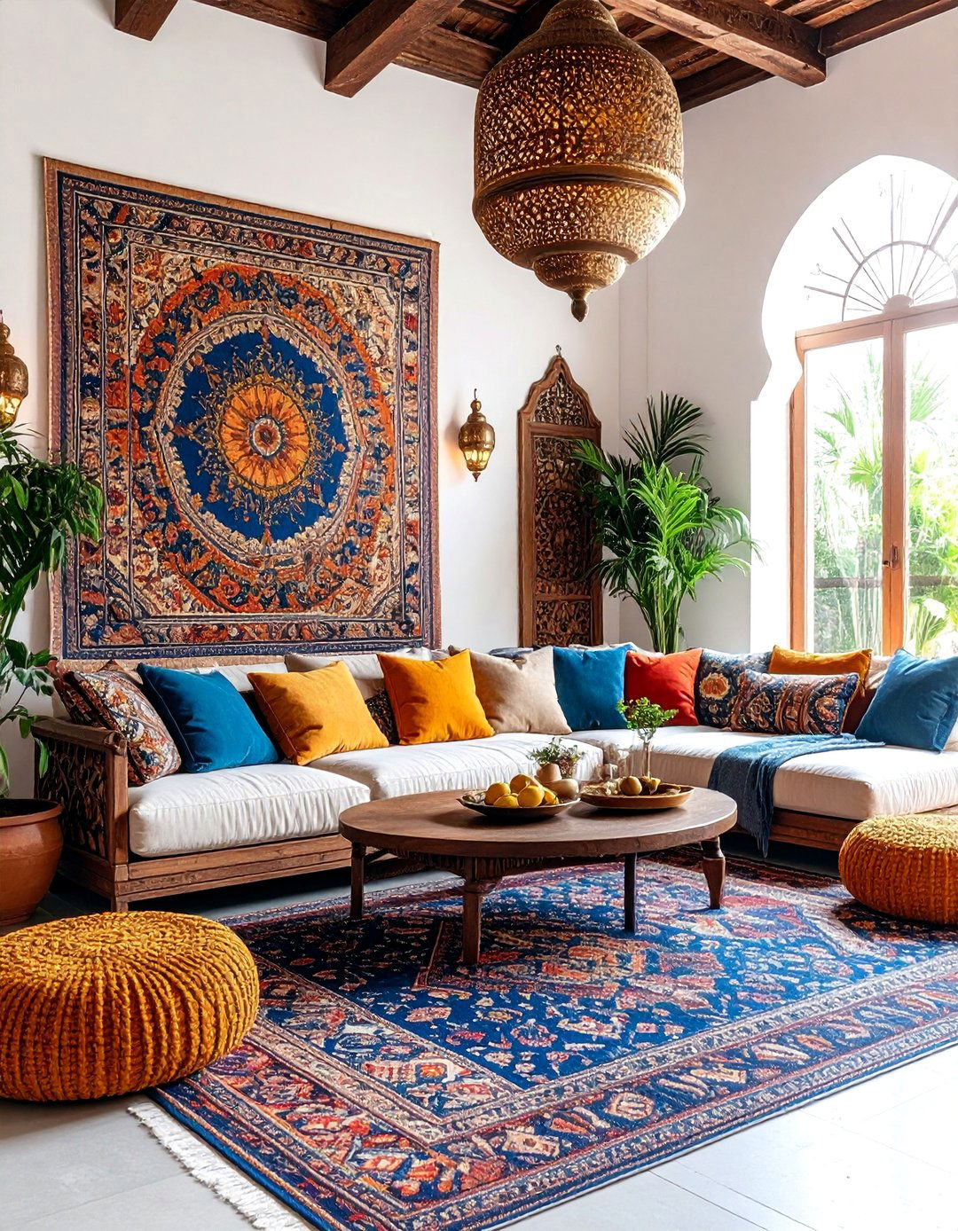 Moroccan Tapestry and Wall Art Living Room - 25 Bohemian Moroccan Living Room Ideas