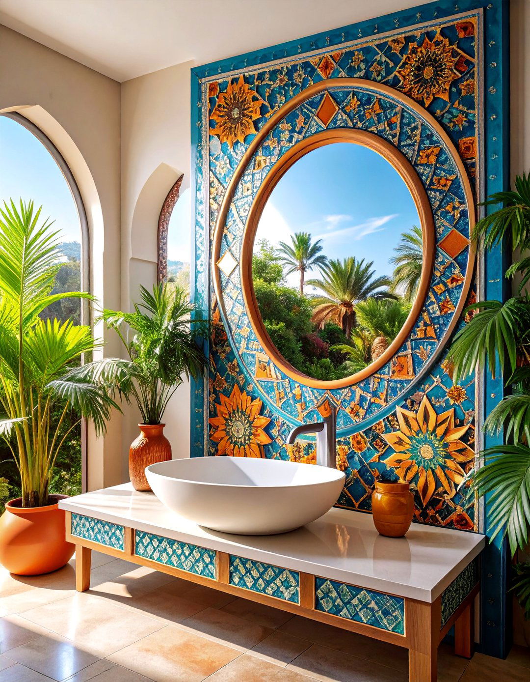 Moroccan Tile Pattern Frame - 25 Mirror Painting Ideas