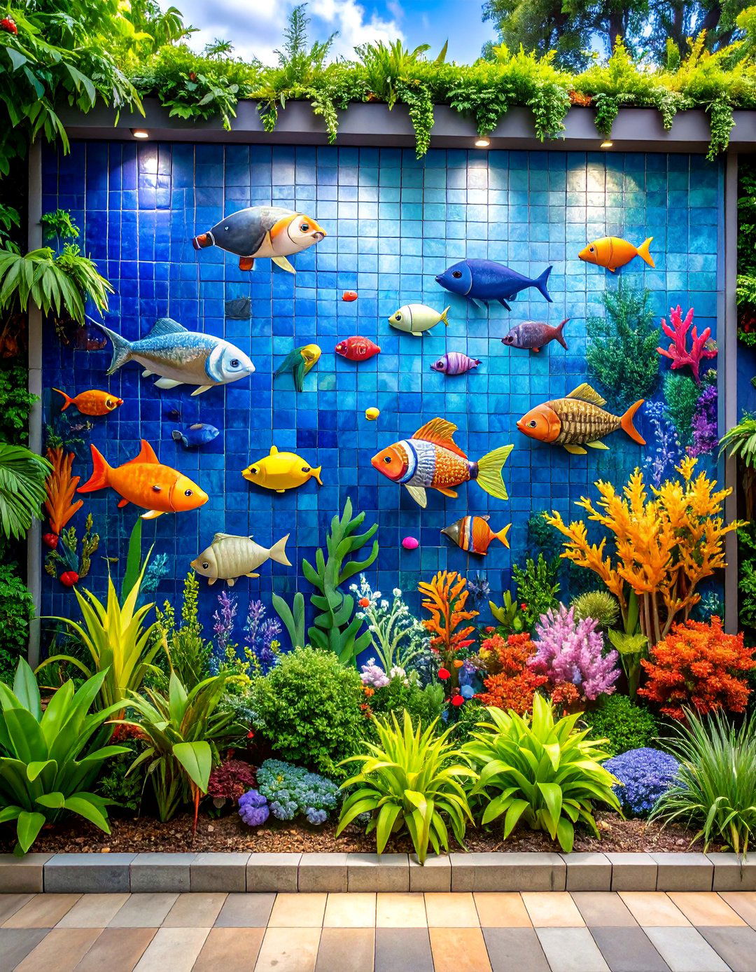 Mosaic Garden Wall Mural - 25 Mosaic Garden Ideas