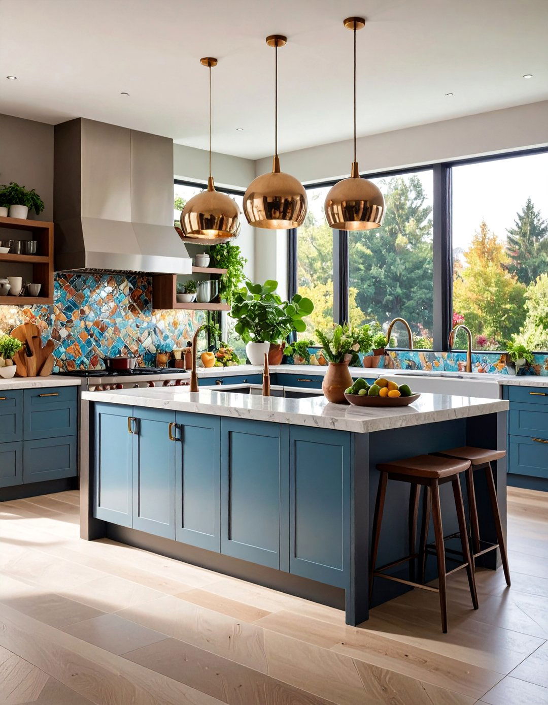 Mosaic Mixed Materials - 25 Kitchen Splashback Ideas