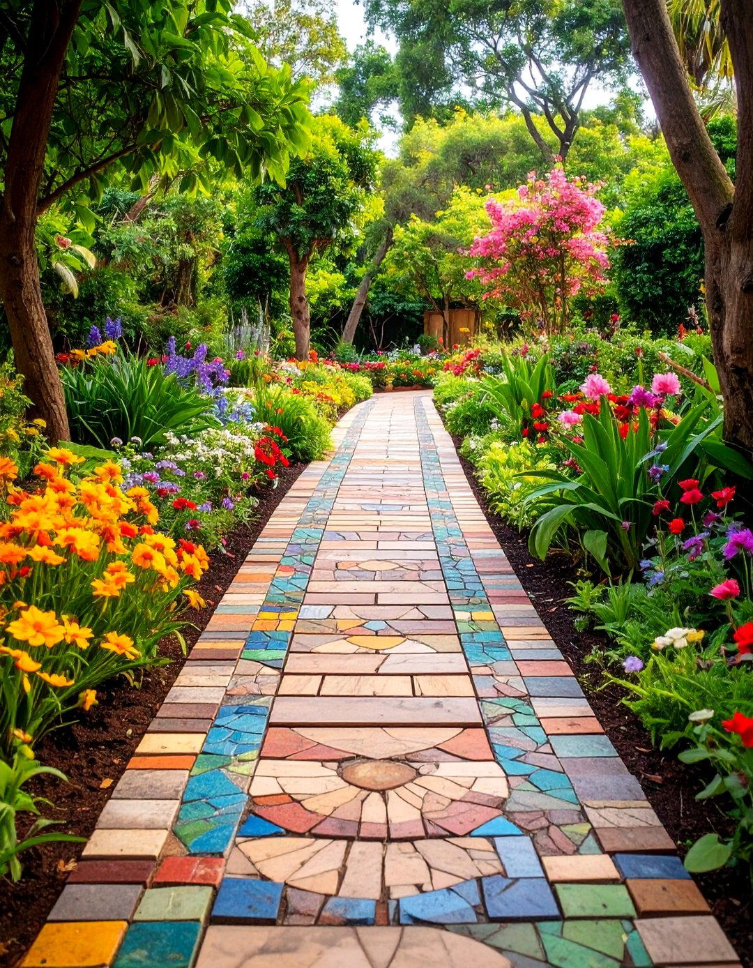 Mosaic Pattern Composite Walkway - 25 Composite Walkway Ideas