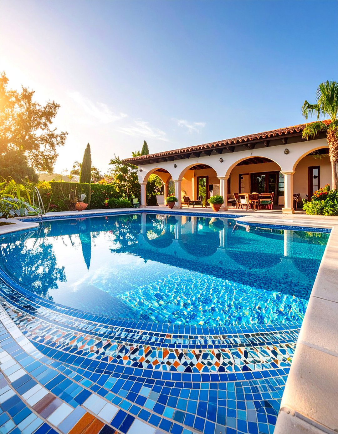 Mosaic Tile Pool with Artistic Expression - 25 Small Inground Pool Ideas