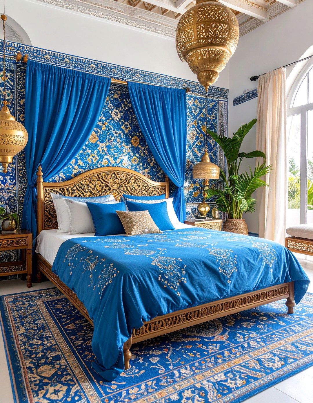 Mosaic and Tile Feature Moroccan Bedroom - 25 Moroccan Themed Bedroom Ideas