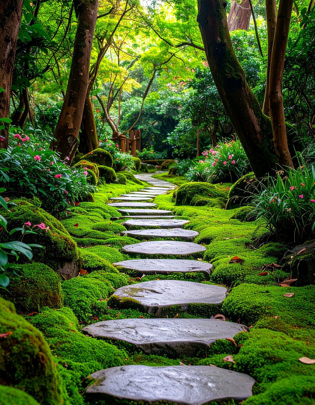 Moss Stepping Stone Pathway Garden - 25 Moss Garden Ideas