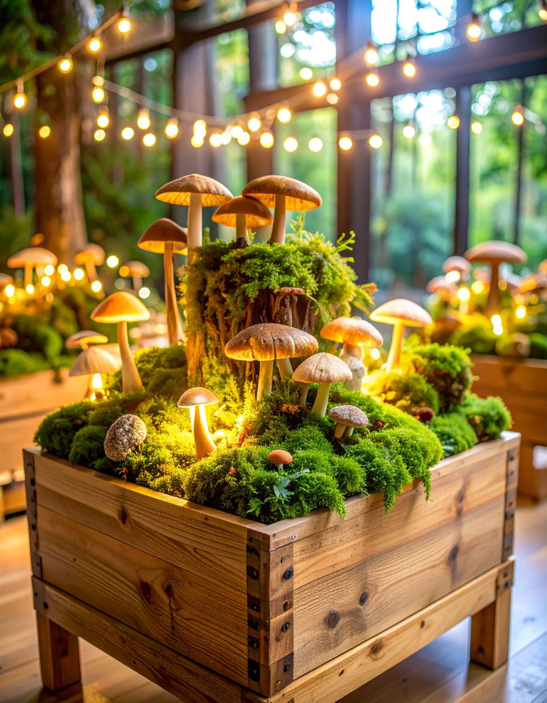 Moss and Mushroom Woodland Display - 25 non-floral wedding centerpiece ideas