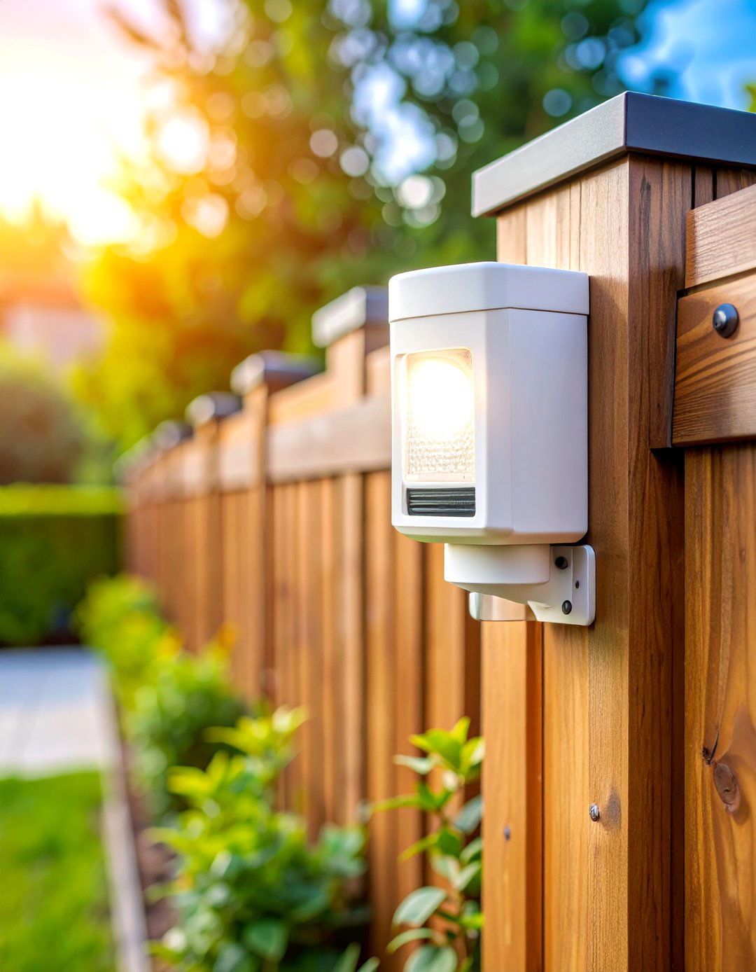 Motion Sensor Security Spotlight System - 25 Fence Lighting Ideas
