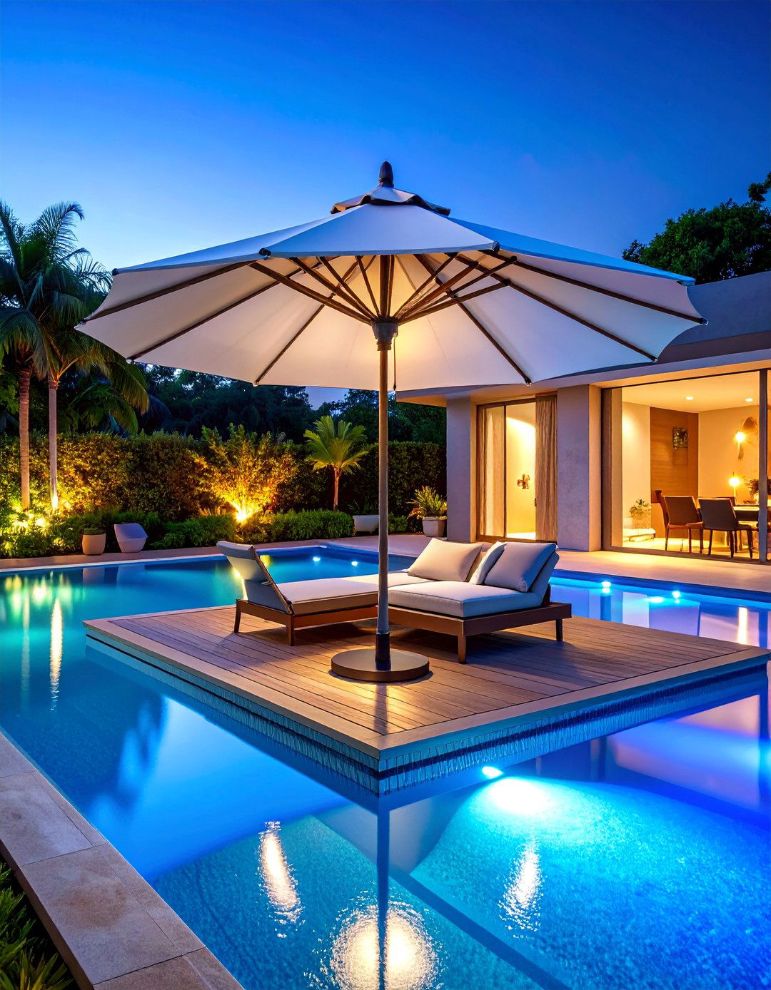 Motorized Umbrella with Smart Controls - 25 Pool Shade Ideas