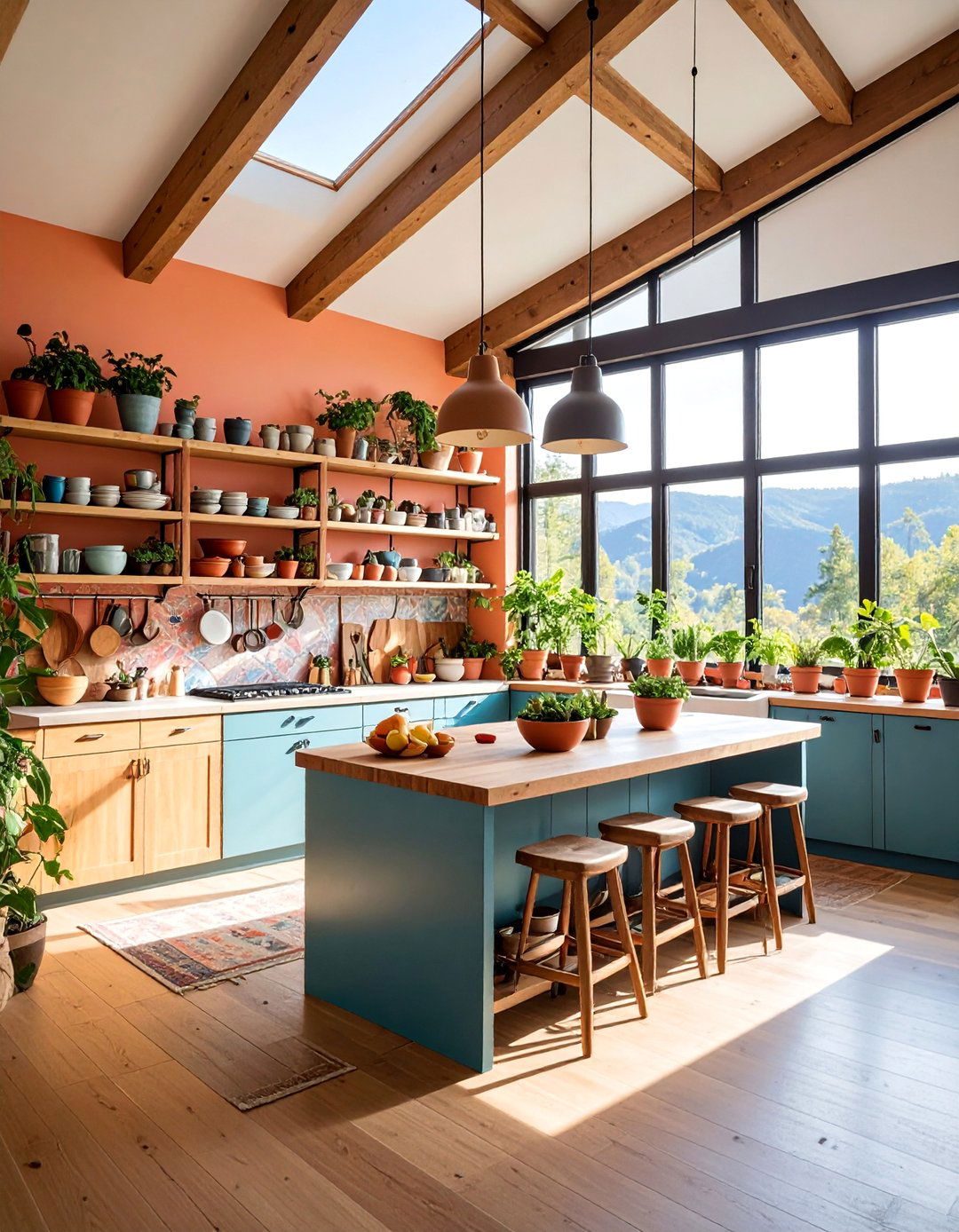 Mountain Artist Studio Kitchen with Creative Storage - 25 Mountain House Kitchen Ideas